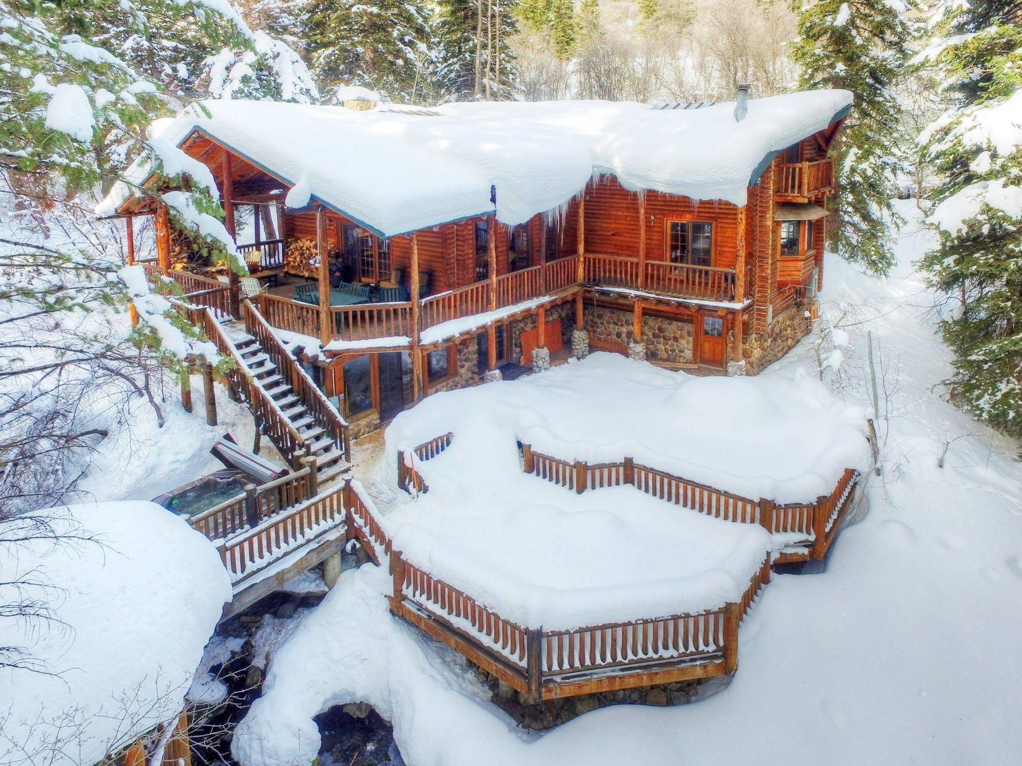 Log Cabin On The Stream Sundance Esterno foto